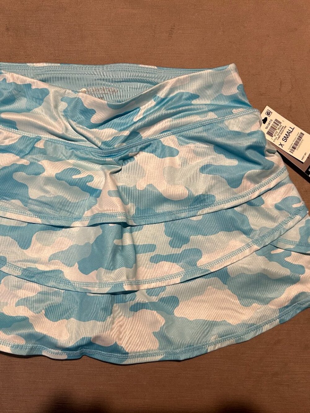 IDEOLOGY Performance Camo Blue Print Flounce Skort
